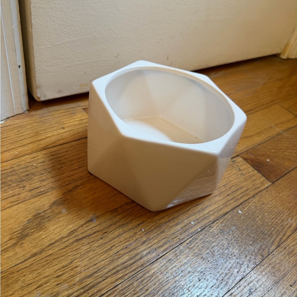 Large Geometric White Ceramic Planter Pot